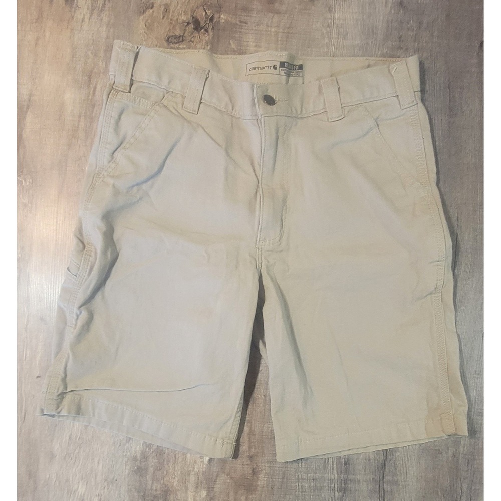 Carhartt Mens 33 Rugged Flex Relaxed Fit Canvas Work Shorts Tan BS2514-M